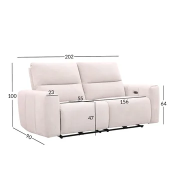 Reclinersoffa Ödmark 3-sits med elektrisk mekanism - ljusbeige - Möbler - Soffa - Biosoffa & reclinersoffa