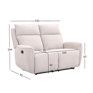 Reclinersoffa Östvik 2-sits med manuell mekanism - beige - Möbler - Soffa - Biosoffa & reclinersoffa