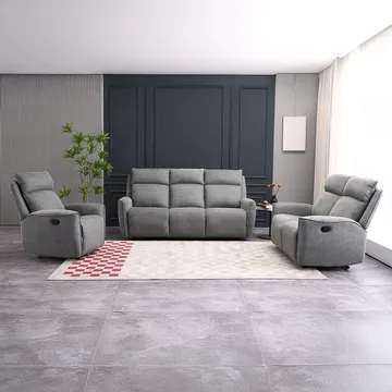Reclinersoffa Östvik 2-sits med manuell mekanism - grå - Möbler - Soffa - Biosoffa & reclinersoffa