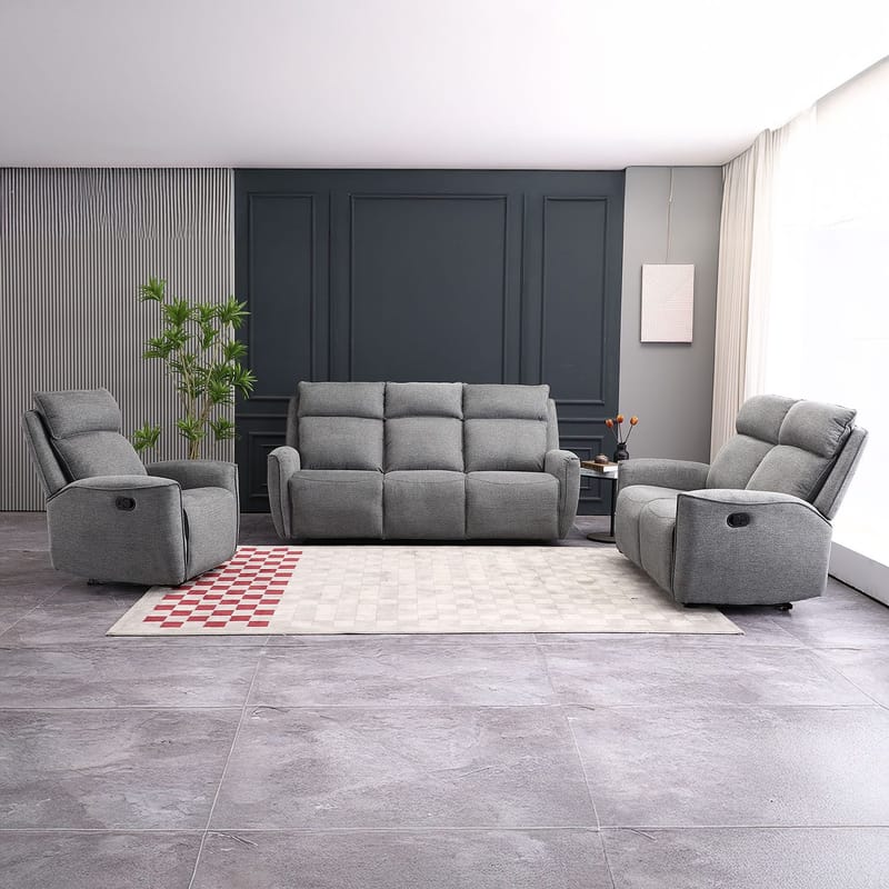 Reclinersoffa Östvik 2-sits med manuell mekanism - grå - Möbler - Soffa - Biosoffa & reclinersoffa
