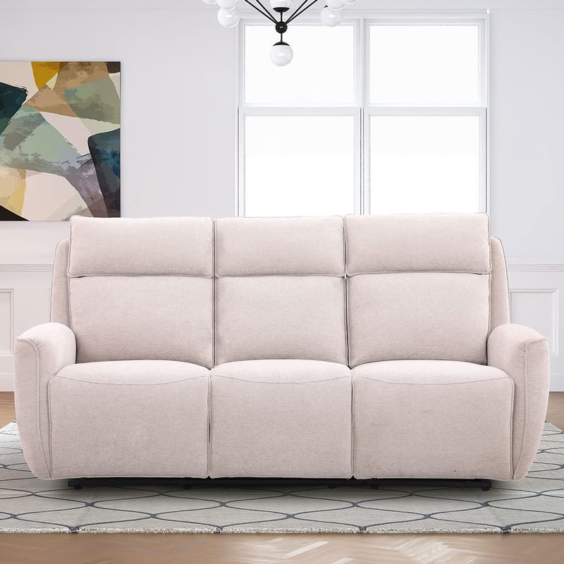Reclinersoffa Östvik 3-sits med manuell mekanism - beige - Möbler - Soffa - Biosoffa & reclinersoffa