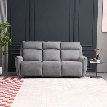 Reclinersoffa Östvik 3-sits med manuell mekanism - grå - Möbler - Soffa - Biosoffa & reclinersoffa