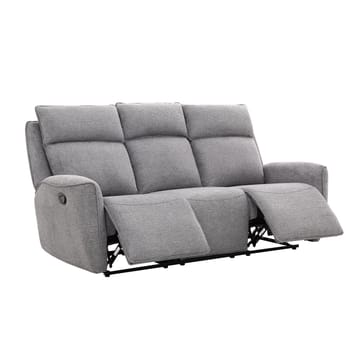 Reclinersoffa Östvik 3-sits med manuell mekanism - grå - Möbler - Soffa - Biosoffa & reclinersoffa