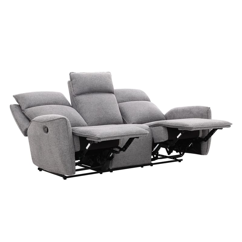 Reclinersoffa Östvik 3-sits med manuell mekanism - grå - Möbler - Soffa - Biosoffa & reclinersoffa