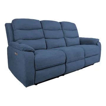 Reclinersoffa Blenor 3-sits med elektrisk mekanism - blå - Möbler - Soffa - Biosoffa & reclinersoffa