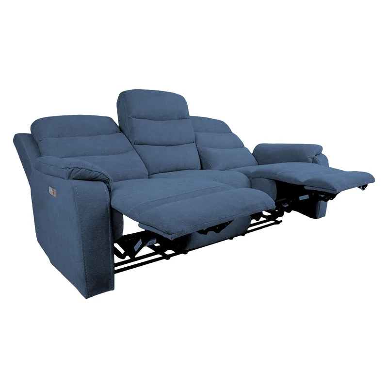 Reclinersoffa Blenor 3-sits med elektrisk mekanism - blå - Möbler - Soffa - Biosoffa & reclinersoffa
