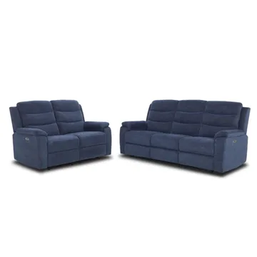 Reclinersoffa Blenor 3-sits med elektrisk mekanism - blå - Möbler - Soffa - Biosoffa & reclinersoffa