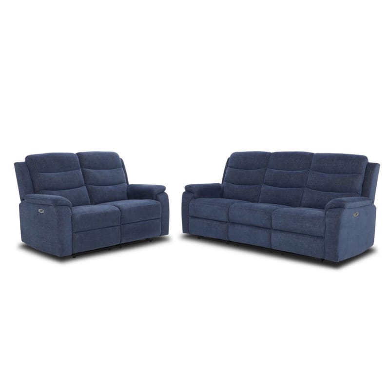 Reclinersoffa Blenor 3-sits med elektrisk mekanism - blå - Möbler - Soffa - Biosoffa & reclinersoffa