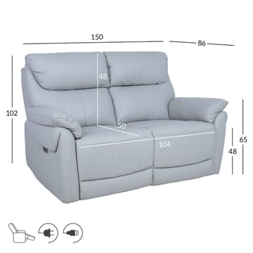 Reclinersoffa Dalsor 2-sits med elektrisk mekanism - Beige - Möbler - Soffa - Biosoffa & reclinersoffa