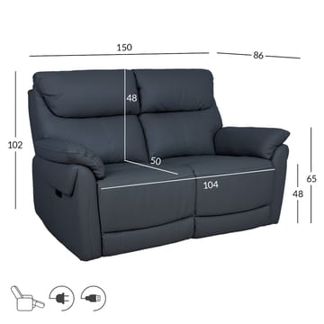 Reclinersoffa Dalsor 2-sits med elektrisk mekanism - Mörkgrå - Möbler - Soffa - Biosoffa & reclinersoffa