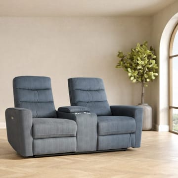 Reclinersoffa Darvi 2-sits med elektrisk mekanism - blå - Möbler - Soffa - Biosoffa & reclinersoffa