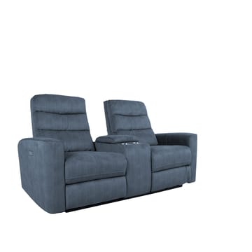 Reclinersoffa Darvi 2-sits med elektrisk mekanism - blå - Möbler - Soffa - Biosoffa & reclinersoffa