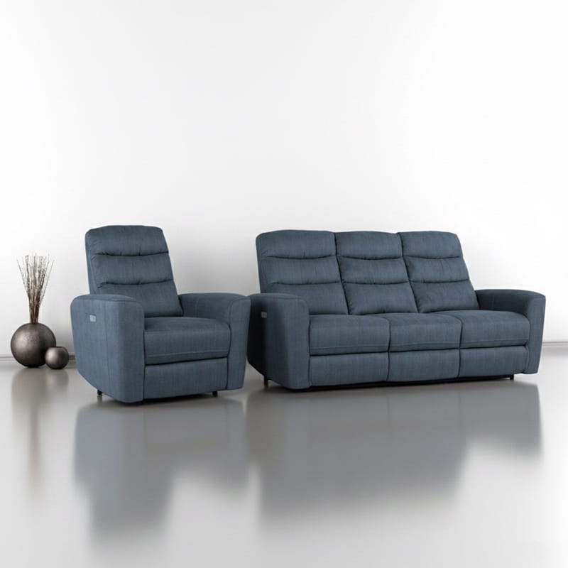 Reclinersoffa Darvi 3-sits med elektrisk mekanism - blå - Möbler - Soffa - Biosoffa & reclinersoffa