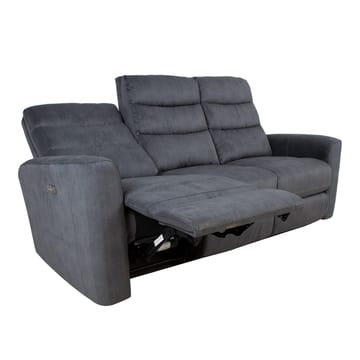 Reclinersoffa Darvi 3-sits med elektrisk mekanism - Grå sammet - Möbler - Soffa - Biosoffa & reclinersoffa