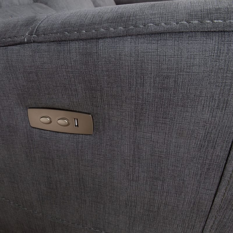 Reclinersoffa Darvi 3-sits med elektrisk mekanism - Grå sammet - Möbler - Soffa - Biosoffa & reclinersoffa