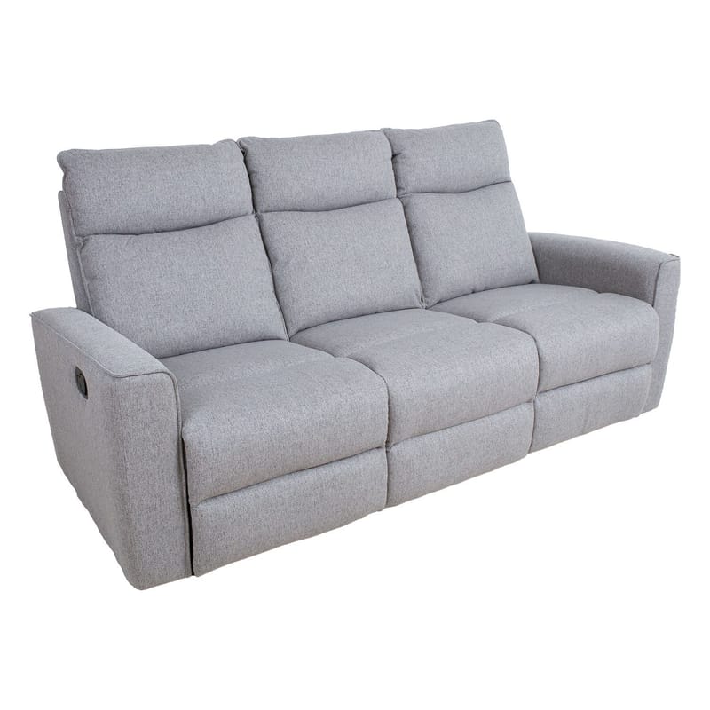 Reclinersoffa Fjolna 3-sits med manuell mekanism - grå - Möbler - Soffa - Biosoffa & reclinersoffa