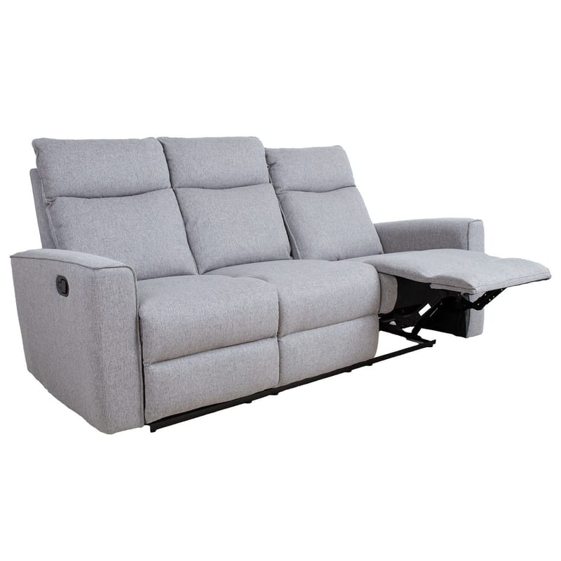 Reclinersoffa Fjolna 3-sits med manuell mekanism - grå - Möbler - Soffa - Biosoffa & reclinersoffa