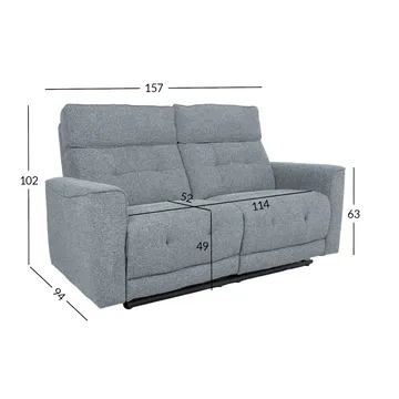 Reclinersoffa Glendor 2-sits med elektrisk mekanism - Blågrå - Möbler - Soffa - Biosoffa & reclinersoffa