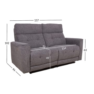 Reclinersoffa Glendor 2-sits med elektrisk mekanism - Grå - Möbler - Soffa - Biosoffa & reclinersoffa