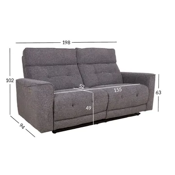 Reclinersoffa Glendor - grå - Möbler - Soffa - Biosoffa & reclinersoffa