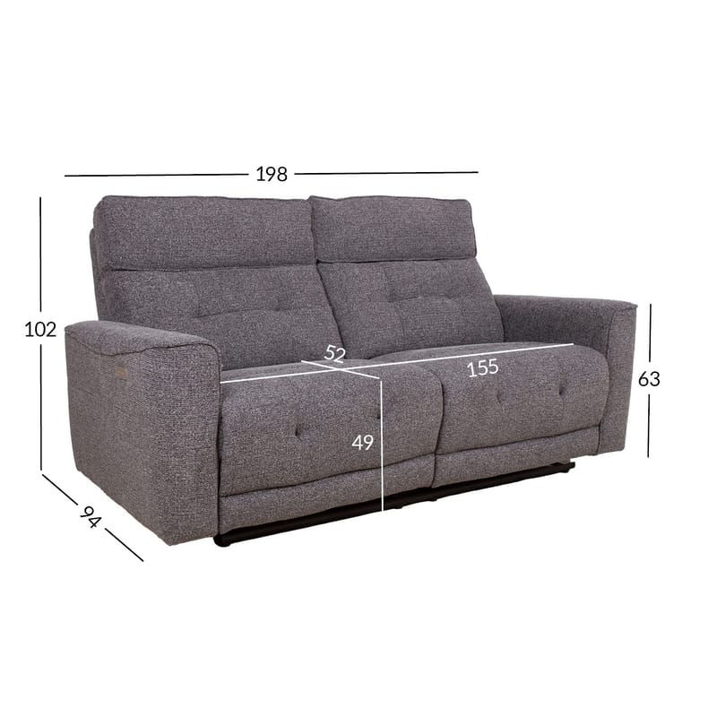 Reclinersoffa Glendor - grå - Möbler - Soffa - Biosoffa & reclinersoffa