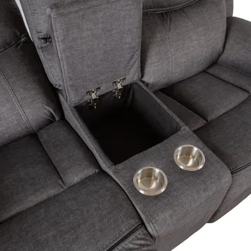 Reclinersoffa Iskmar 2-sits med manuell mekanism - grå - Möbler - Soffa - Biosoffa & reclinersoffa