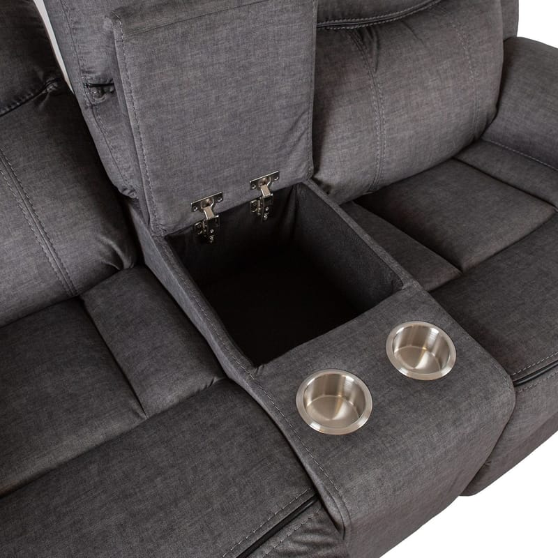 Reclinersoffa Iskmar 2-sits med manuell mekanism - grå - Möbler - Soffa - Biosoffa & reclinersoffa