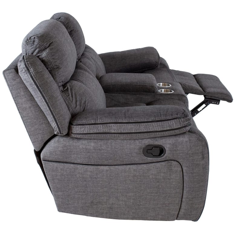Reclinersoffa Iskmar 2-sits med manuell mekanism - grå - Möbler - Soffa - Biosoffa & reclinersoffa