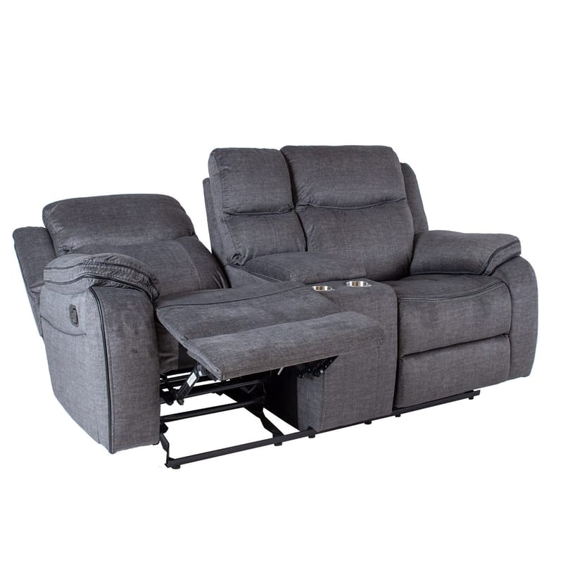 Reclinersoffa Iskmar 2-sits med manuell mekanism - grå - Möbler - Soffa - Biosoffa & reclinersoffa