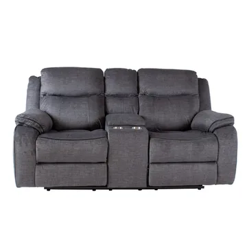 Reclinersoffa Iskmar 2-sits med manuell mekanism - grå - Möbler - Soffa - Biosoffa & reclinersoffa