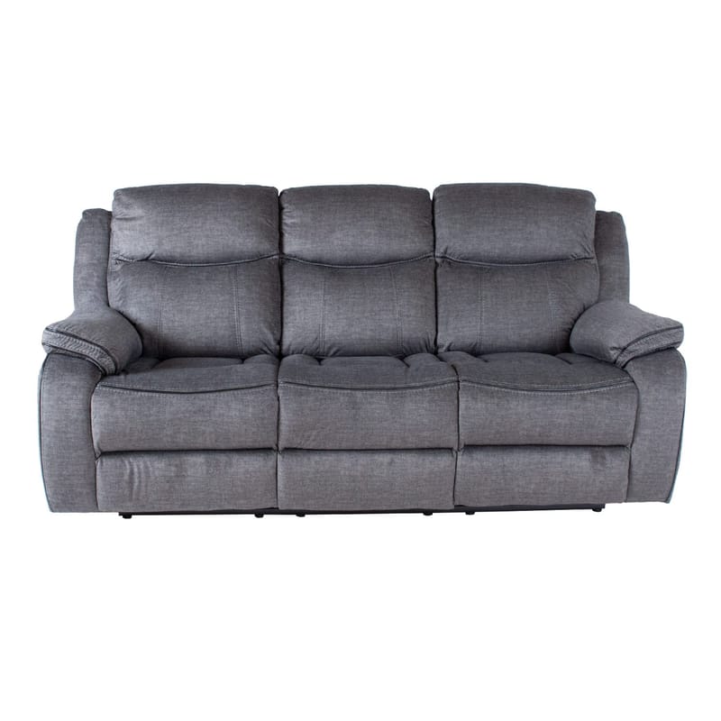 Reclinersoffa Iskmar 3-sits med manuell mekanism - Grå - Möbler - Soffa - Biosoffa & reclinersoffa