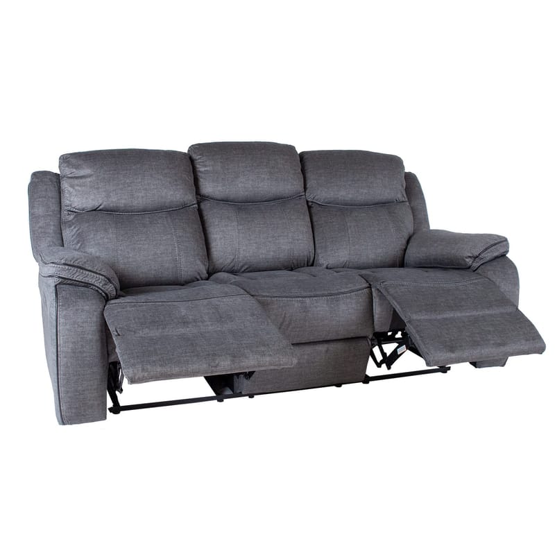 Reclinersoffa Iskmar 3-sits med manuell mekanism - Grå - Möbler - Soffa - Biosoffa & reclinersoffa