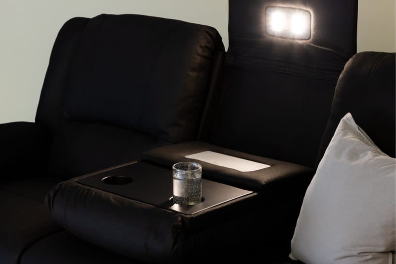 Reclinersoffa med hörn Comfort Living Singapore Reclinersoffa 3 sits Konstläder Black - Möbler - Soffa - Biosoffa & reclinersoffa