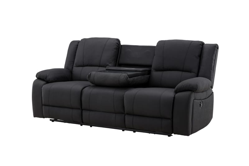 Reclinersoffa med hörn Comfort Living Singapore Reclinersoffa 3 sits Konstläder Black - Möbler - Soffa - Biosoffa & reclinersoffa