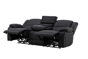 Reclinersoffa med hörn Comfort Living Singapore Reclinersoffa 3 sits Konstläder Black - Möbler - Soffa - Biosoffa & reclinersoffa