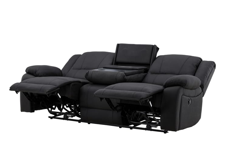 Reclinersoffa med hörn Comfort Living Singapore Reclinersoffa 3 sits Konstläder Black - Möbler - Soffa - Biosoffa & reclinersoffa