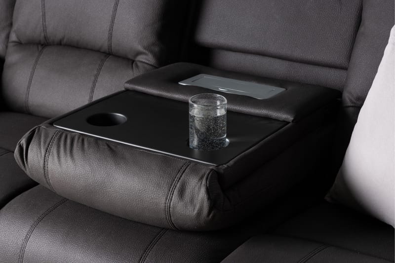 Reclinersoffa med hörn Comfort Living Singapore Reclinersoffa 3 sits Konstläder Black - Möbler - Soffa - Biosoffa & reclinersoffa