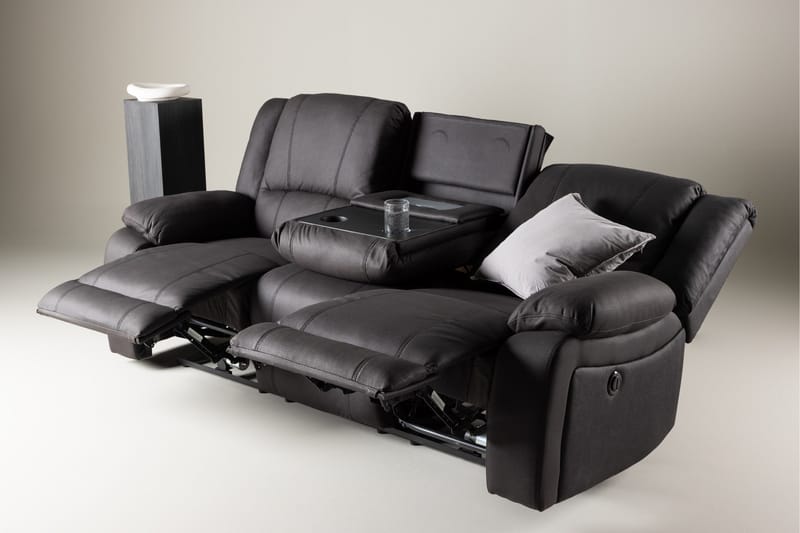Reclinersoffa med hörn Comfort Living Singapore Reclinersoffa 3 sits Konstläder Black - Möbler - Soffa - Biosoffa & reclinersoffa