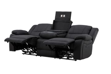 Reclinersoffa med hörn Comfort Living Singapore Reclinersoffa 3 sits Konstläder Black - Möbler - Soffa - Biosoffa & reclinersoffa