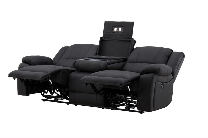 Reclinersoffa med hörn Comfort Living Singapore Reclinersoffa 3 sits Konstläder Black - Möbler - Soffa - Biosoffa & reclinersoffa