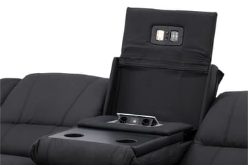 Reclinersoffa med hörn Comfort Living Singapore Reclinersoffa 3 sits Konstläder Black - Möbler - Soffa - Biosoffa & reclinersoffa