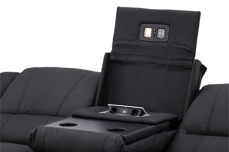 Reclinersoffa med hörn Comfort Living Singapore Reclinersoffa 3 sits Konstläder Black - Möbler - Soffa - Biosoffa & reclinersoffa