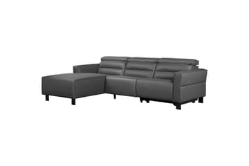 Reclinersoffa med hörn Loft24 Carpari Reclinersoffa 3-sits Grey Left-faced Artificial leather - Möbler - Soffa - Biosoffa & reclinersoffa