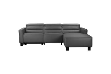 Reclinersoffa med hörn Loft24 Carpari Reclinersoffa 3-sits Grey Right-faced Artificial leather - Möbler - Soffa - Biosoffa & reclinersoffa