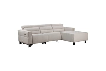 Reclinersoffa med hörn Loft24 Carpari Reclinersoffa 3-sits White Right-faced Belfast fabric - Möbler - Soffa - Biosoffa & reclinersoffa