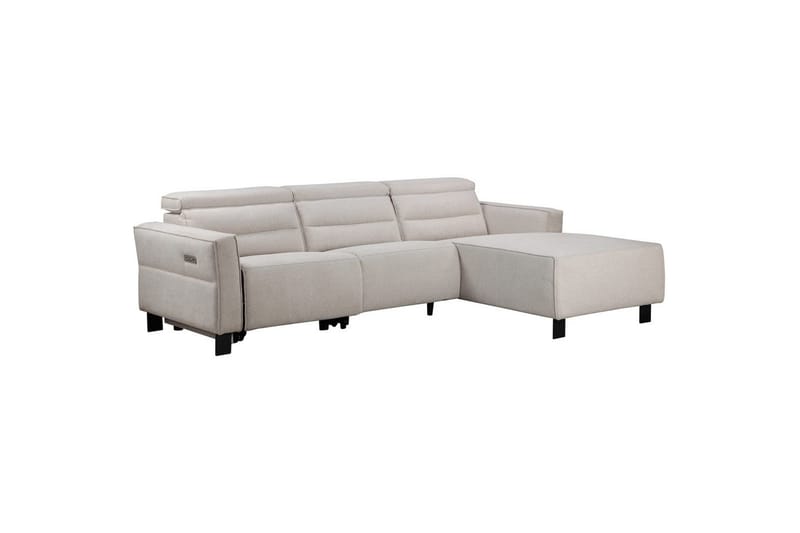 Reclinersoffa med hörn Loft24 Carpari Reclinersoffa 3-sits White Right-faced Belfast fabric - Möbler - Soffa - Biosoffa & reclinersoffa