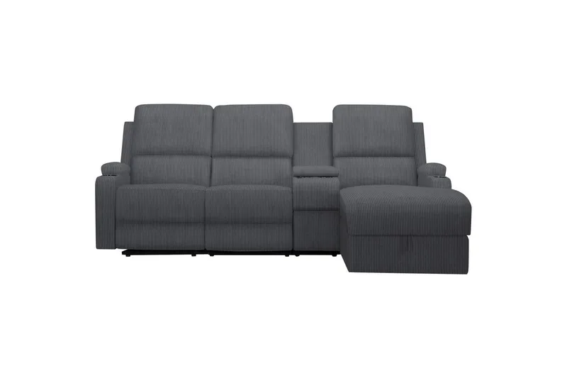 Reclinersoffa med hörn Loft24 Dallas Reclinersoffa 3-sits Grey Right-faced