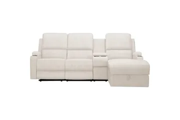 Reclinersoffa med hörn Loft24 Dallas Reclinersoffa 3-sits Vit Höger - Möbler - Soffa - Biosoffa & reclinersoffa