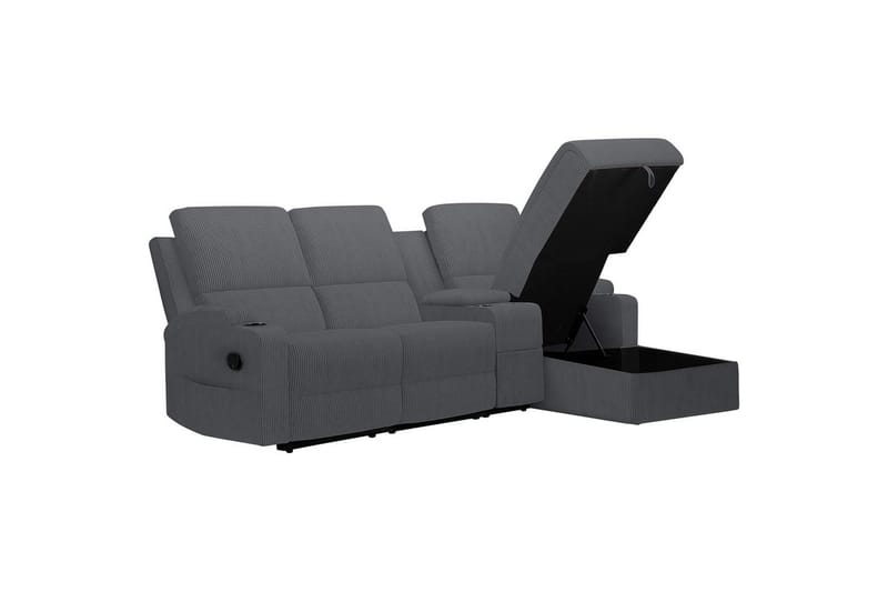 Reclinersoffa med hörn Loft24 Hörnsoffa 3-sits Loft24 Dallas Grey Right-faced - Möbler - Soffa - Biosoffa & reclinersoffa