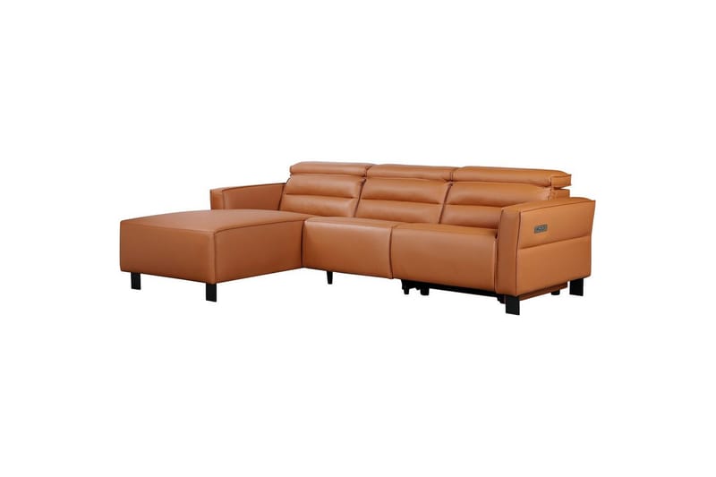 Reclinersoffa med hörn Loft24 Hörnsoffa Loft24 Carpari med elektrisk vilstol Brown Left-faced Belfast fabric - Möbler - Soffa - Biosoffa & reclinersoffa